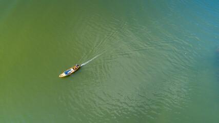 Fishing boat on the Ulubat lake, Eskikaraagac Bursa..