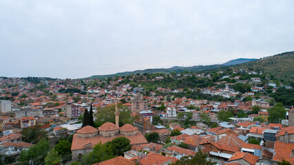 Fototapeta na wymiar Aerial view of Bergama district, Izmir Turkey