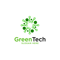 Green Tech Logo Template Design Vector, Emblem, Design Concept, Creative Symbol, Icon