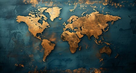 3D world map illustration	