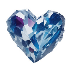 Beautiful crystal heart on a white background.