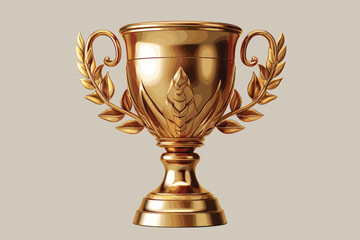 Fototapeta na wymiar Golden champion cup isolated on white backgroung. 3D rendering with clipping path