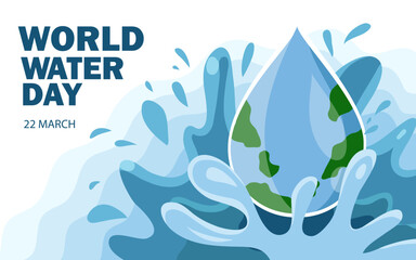 world water day background , greeting card or poster for campaign save water