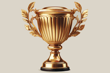 Fototapeta na wymiar Golden champion cup isolated on white backgroung. 3D rendering with clipping path