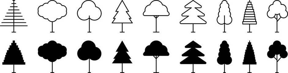 Set of trees icons