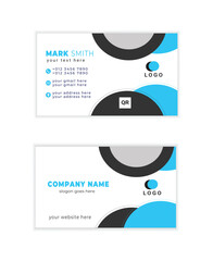 Creative and Clean Business Card Template, Professional Business Card Design, and landscape layout. Front and backside. Vector 
