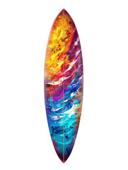 Realistic surfboard isolated on transparent background.