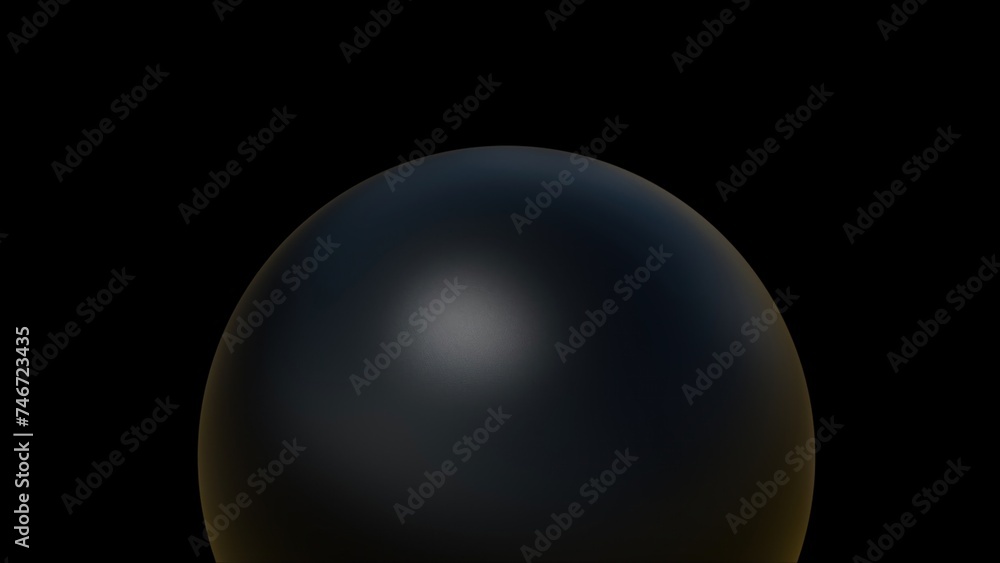 Poster abstract black sphere. computer generated 3d render