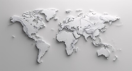 3D world map illustration	