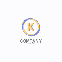 Letter K logo. Initial flat letter logo design template