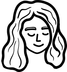 Character smiling woman different age and ethnicity. Young and aged, diverse. Vector outline illustration, linear, thin line, hand drawn sketch, doodle 