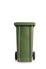 Green plastic waste container