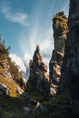 Mountain rocks formations landscape in Norway travel destinations scenery scandinavian Gildeskal wild nature - 746726466