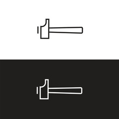 Carpenter hammer icon. Line, glyph and filled outline colorful version, claw hammer outline and filled vector sign. Symbol, logo illustration. Different style icons set