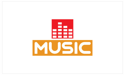 A typography music icon logo with a sleek design, symbolizing rhythm and harmony in music. - obrazy, fototapety, plakaty