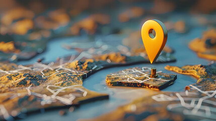 Map pointer and location icon or map navigation icon