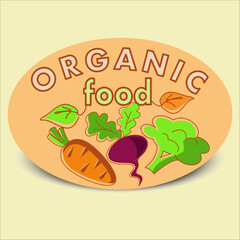 organic healthy food label with vegetables
