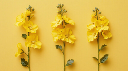 Yellow flowers on a yellow background. Graphic resources / Banner Design