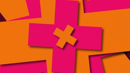 Abstract cross shapes. Computer generated 3d render