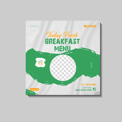 food social media post design template for break first