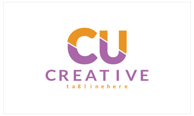 CU Typography letter icon logo is a representation of a brand through the use of stylized letters or typography.