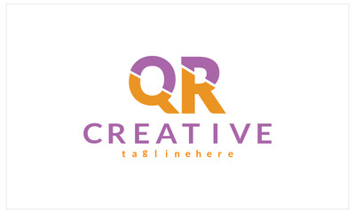 QR Typography letter icon logo is a representation of a brand through the use of stylized letters or typography.