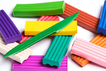 Background made bright multicolored plasticine designed for modeling and creativity.
