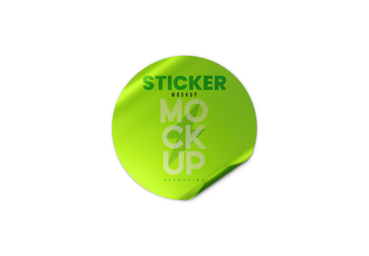 Round Sticker Mockup
