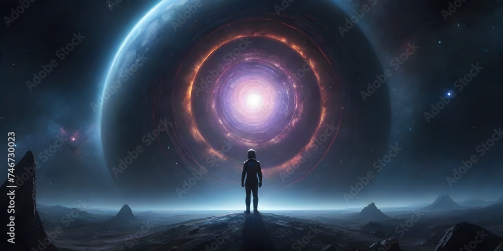 Aufkleber swirling colors and light form a mesmerizing vortex in space, seemingly pulling all matter into its 