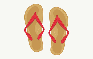Summer flip flops for beach holiday vector. Flip-flop isolated on a white background. 