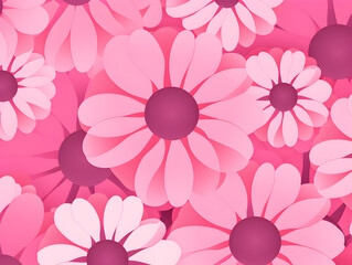 Pink simple groovy flowers seamless pattern illustration background  