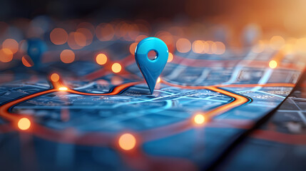 Fototapeta premium Map pointer and location icon or map navigation icon