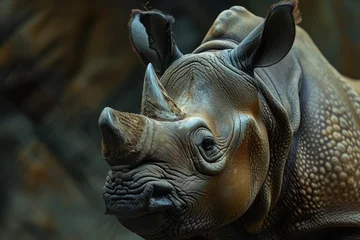 Fotobehang Black rhinoceros © Julia Jones