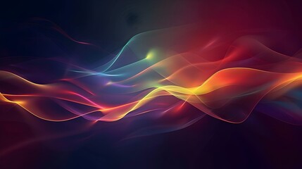 Wave abstract dark background, graphic design smooth backlit lines backdrop - obrazy, fototapety, plakaty