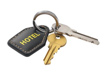 Key for hotel room and safe. Concept of Security. PNG