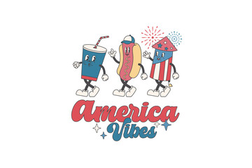 America Vibes, 4th of July PNG Sublimation