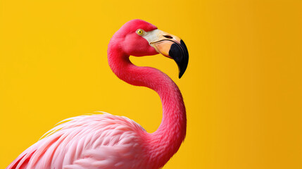 Fototapeta premium Portrait of a pink flamingo