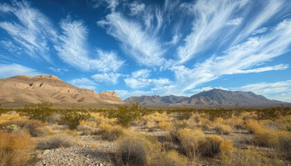 Naklejka premium Nevada Mojave Desert, southern nevada, road in the desert, american desert, desert landscape, emty desert