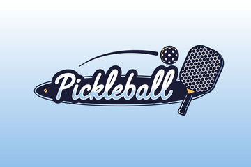 pickleball sports emblem vector illustration