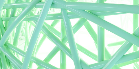 Close up view of green sculpture 3d render illustration
