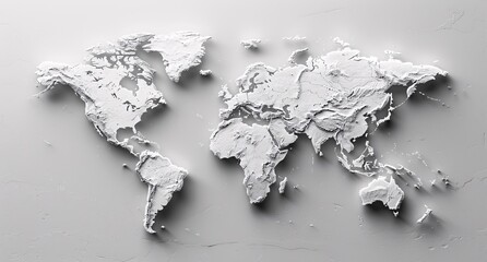 3D world map illustration	
