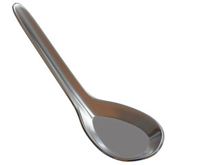 Short spoon stainless realistic. 3d rendering.