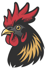vector illustration of a rooster without background