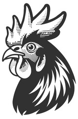 vector illustration of a rooster without background