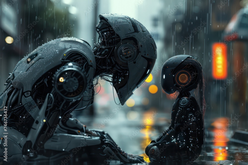 Poster a modern interpretation of the concept of connection, through the lens of artificial intelligence an