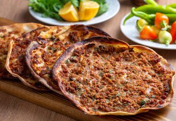 Turkish mini pizza Lahmacun, Adana lahmacun