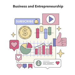 Business and Entrepreneurship theme. Flat vector illustration.