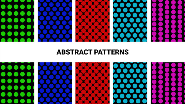 Abstract simple colorful dots seamless pattern collection

