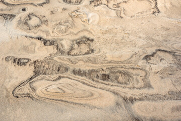Texture of sand on the beach in the end of winter