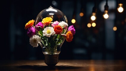 vase of flowers  with a dark background